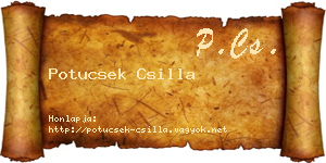 Potucsek Csilla névjegykártya